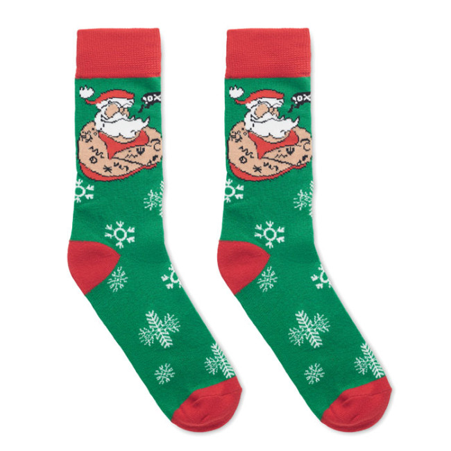 Custom Printed Pair Of Christmas Socks L - Image 1