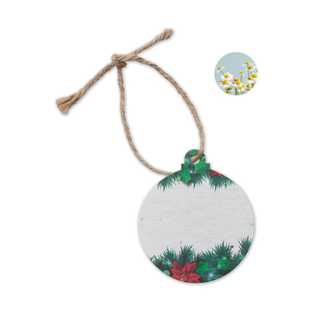 Custom Printed Seed Paper Xmas Ornament Bauble