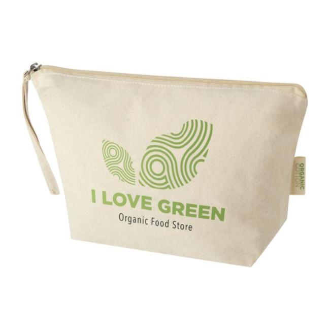 Custom Printed Orissa GOTS Organic Large Accessory Pouch 3L Natural