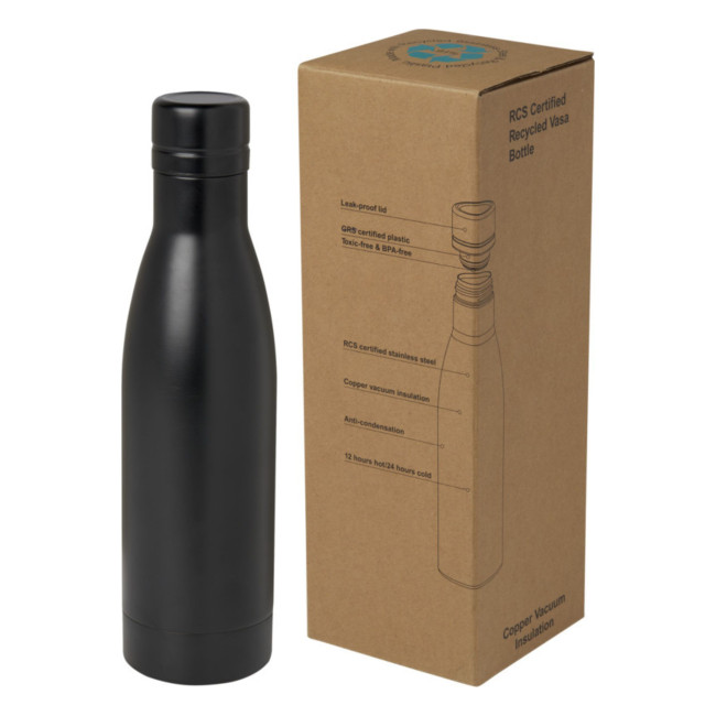 Custom Printed Vasa Recycled Stainless Steel Copper Vacuum Insulated Bottle 500ml - Image 2