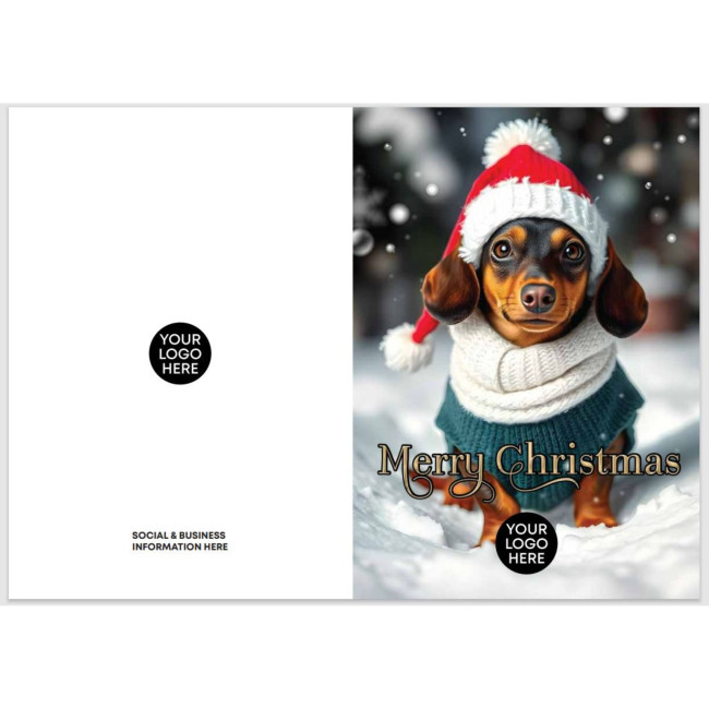 Custom Printed Dachshund Xmas Card - Image 2