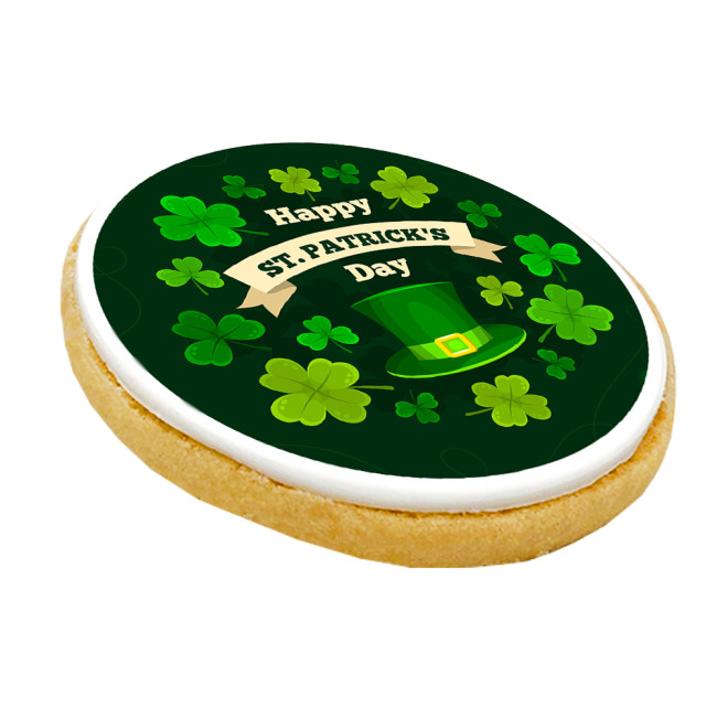 Custom Printed St Patrick's Day Biscuit Large 8cm