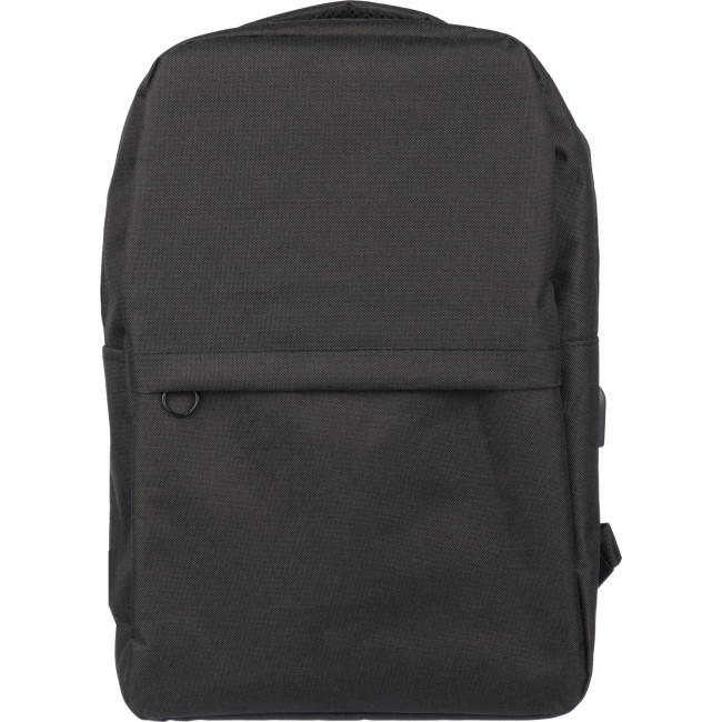 Custom Printed RPET Backpack With USB Port - Image 1