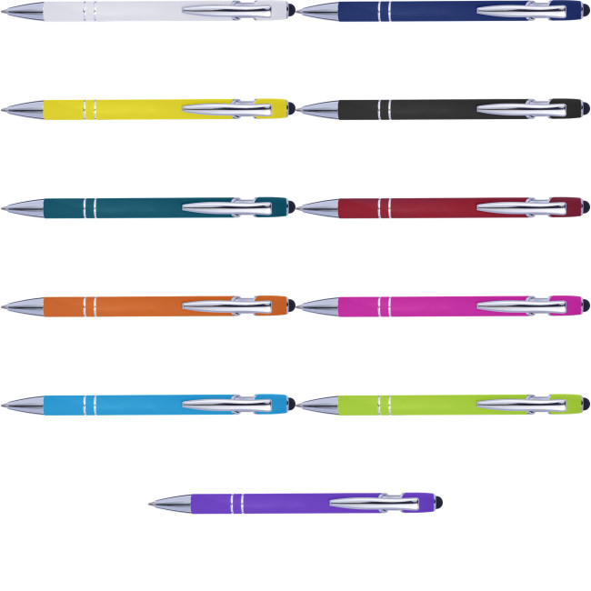 Custom Printed Ballpen with rubber finish - Image 1