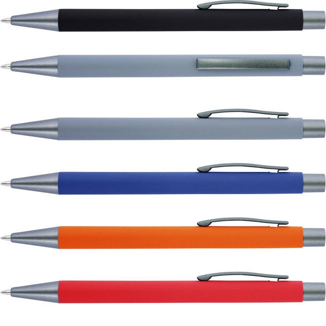 Custom Printed Ballpen with rubber finish - Image 1