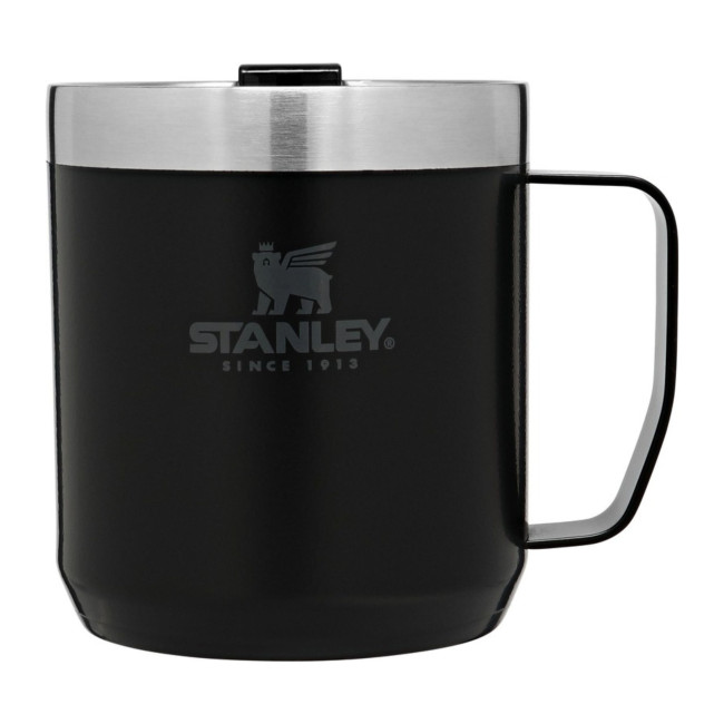 Custom Printed Stanley Classic Camp Mug 350ml Solid Black - Image 1