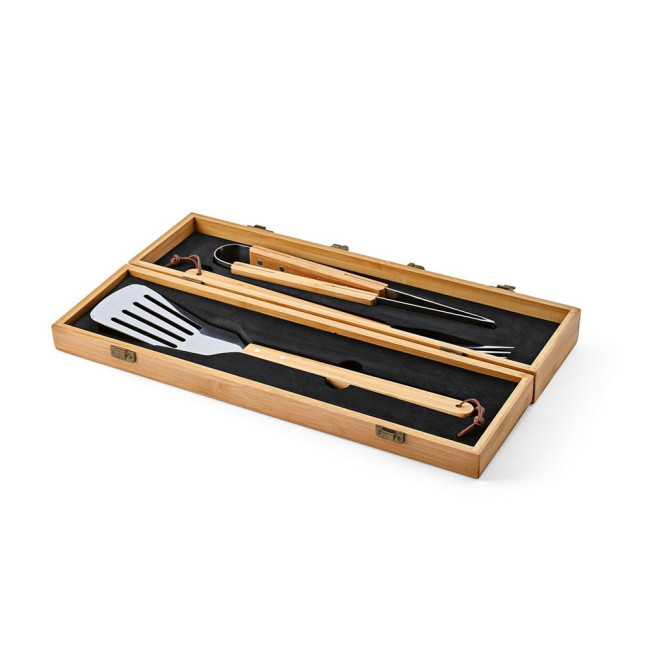 Custom Printed Turner Barbecue Set Bamboo - Image 2