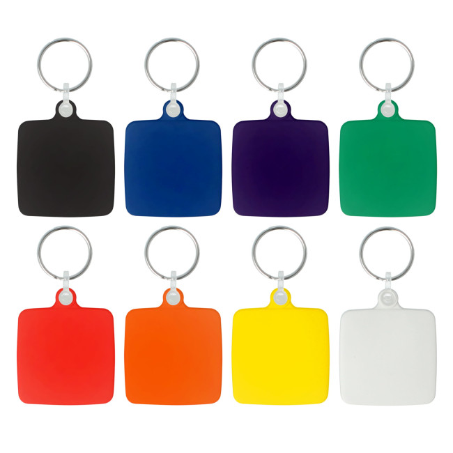 Custom Printed 45mm Square Keyring - Image 1