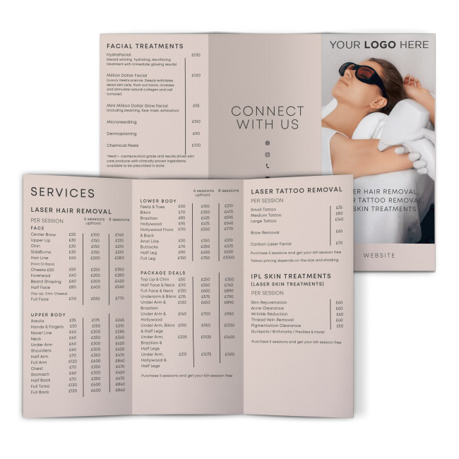 Custom Printed Promotional Tri-fold Corporate Leaflet/Flyer Gloss Outer Cover 250gsm (Customer Design)