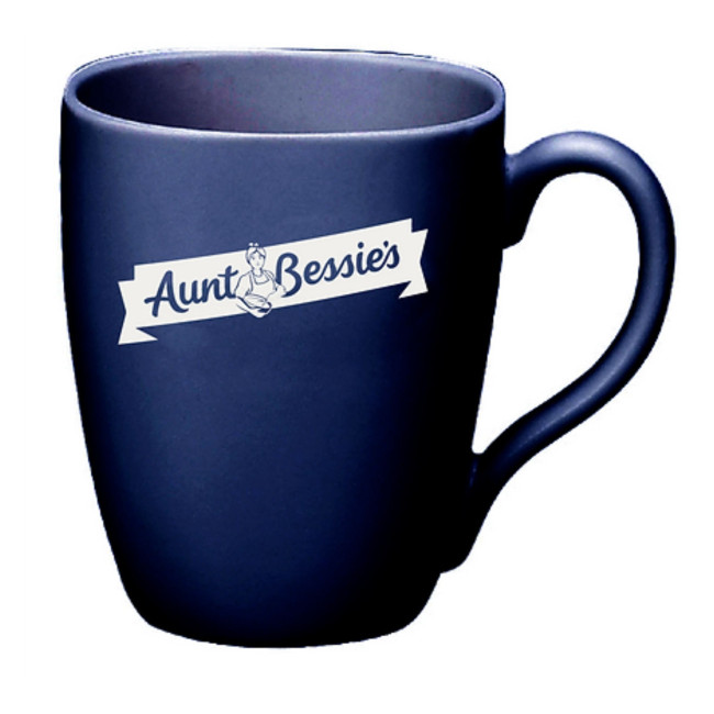 Custom Printed Matt Blue Quadra Branded Mug - Image 1