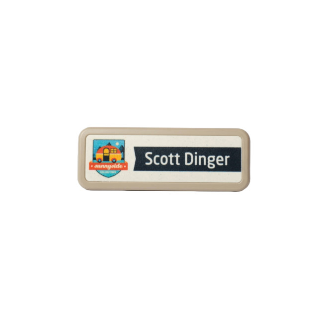 Custom Printed Always Recycled Select Name Badge - Slim Rectangle