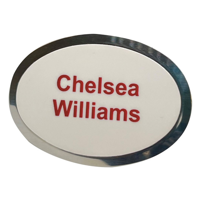 Custom Printed Classic Name Badge (Oval) Pin