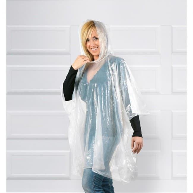 Custom Printed Poncho In Round Container - Image 5