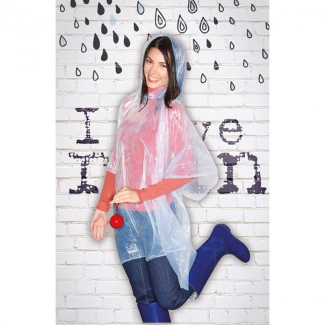 Custom Printed Poncho In Round Container - Image 12