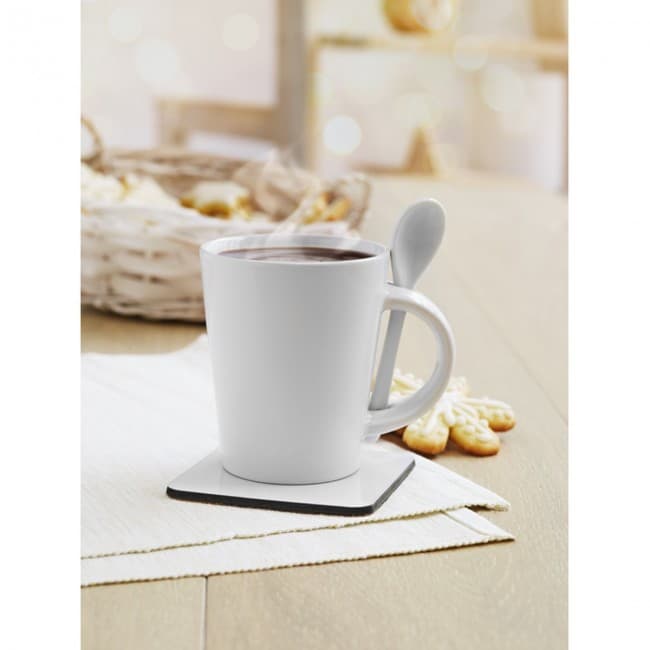 Custom Printed Sublimation Mug With Spoon - Image 6