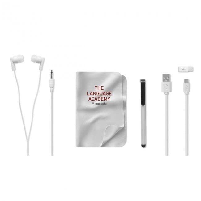 Custom Printed Travel set with earphones - Image 1