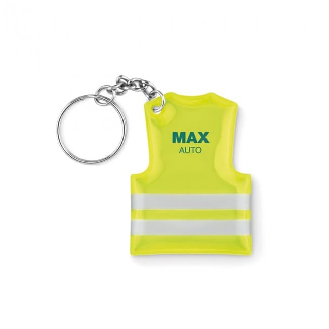 Custom Printed Keyring With Reflecting Vest - Image 1