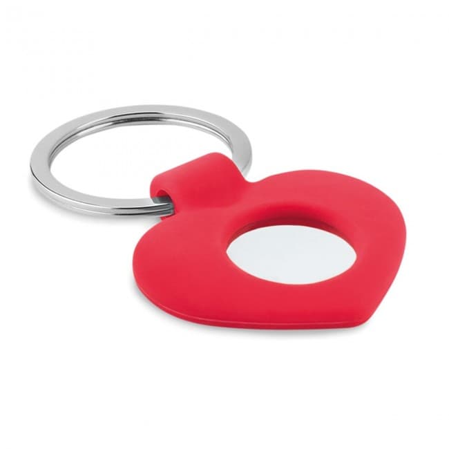 Custom Printed Silicone key ring with token - Image 1