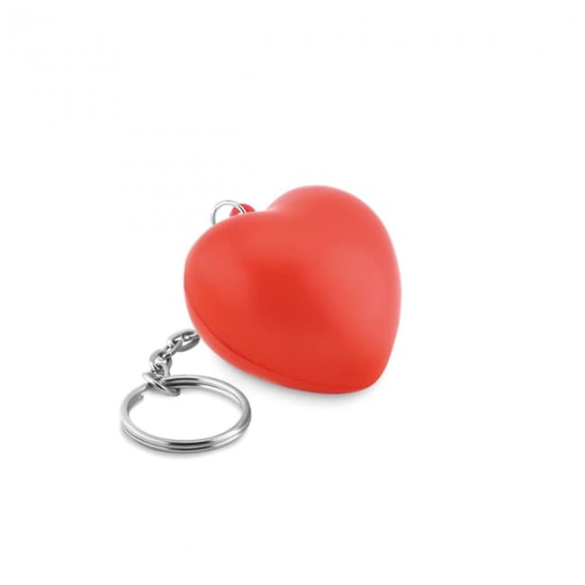 Custom Printed Keyring With PU Heart - Image 1