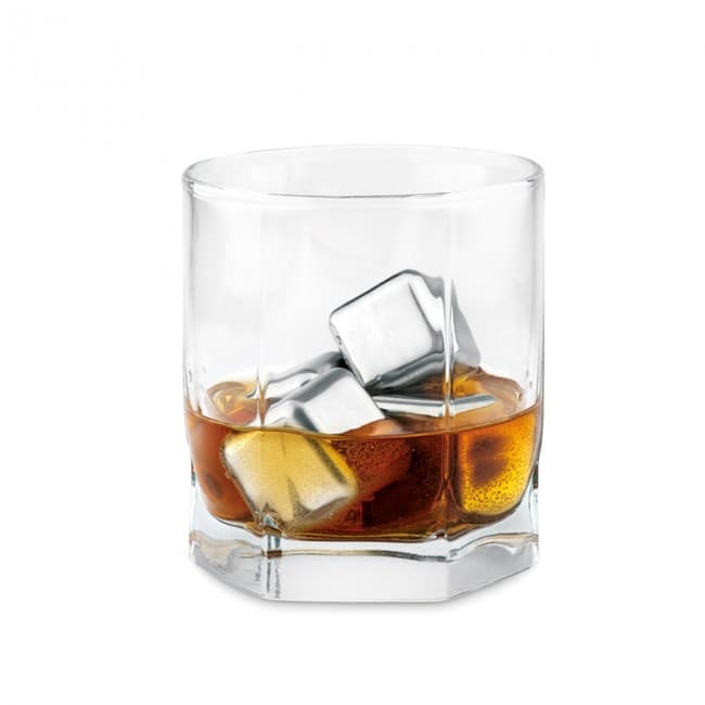 Custom Printed Set Of 4 SS Ice Cubes In Pouch - Image 1