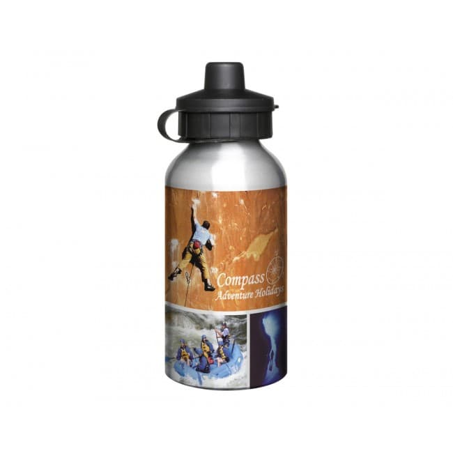 Custom Printed Aluminium 400ml Silver Drink Bottle