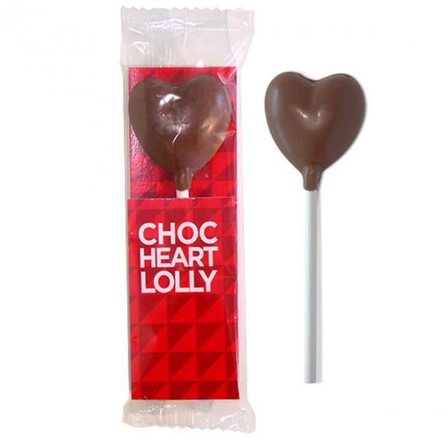 Custom Printed Chocolate Heart Lolly