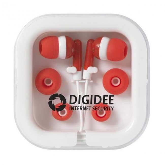 Custom Printed Earphones in Square Case - Image 3