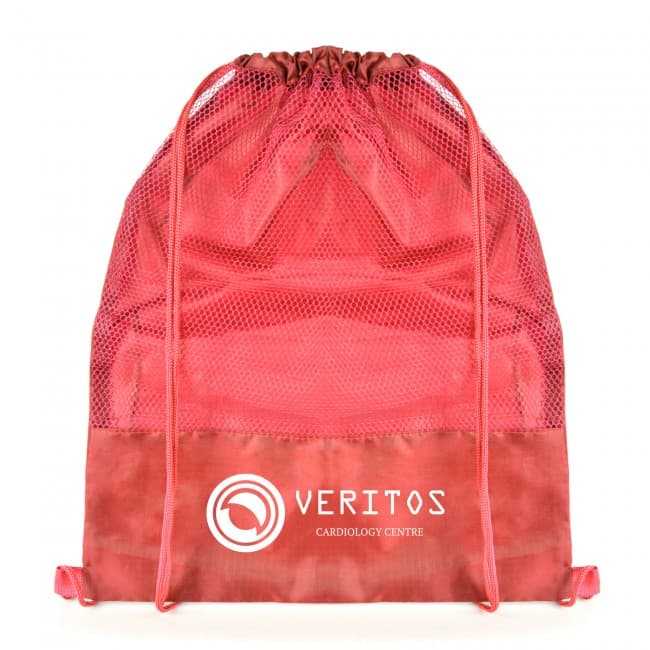 Custom Printed Silvester Mesh Drawstring Bag - Image 1