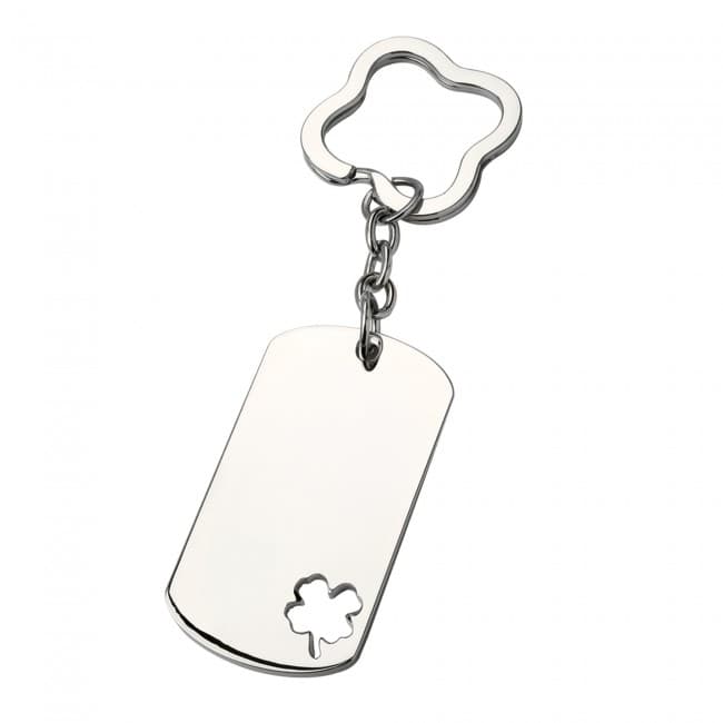 Custom Printed Lucky Clover ID Dog Tag Keyring