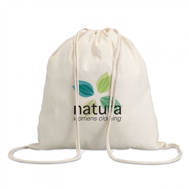 Custom Printed Cotton Drawstring Bag 100gr/m²