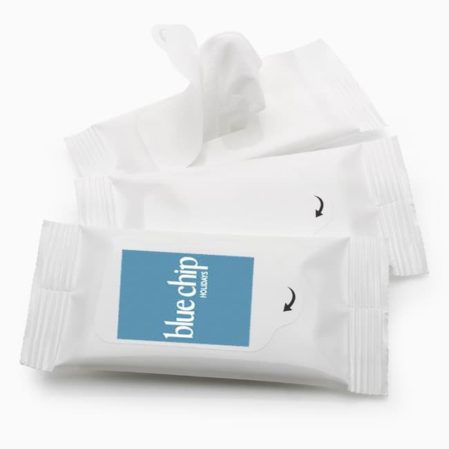 Custom Printed 5 Wet Wipes in a Soft Pack