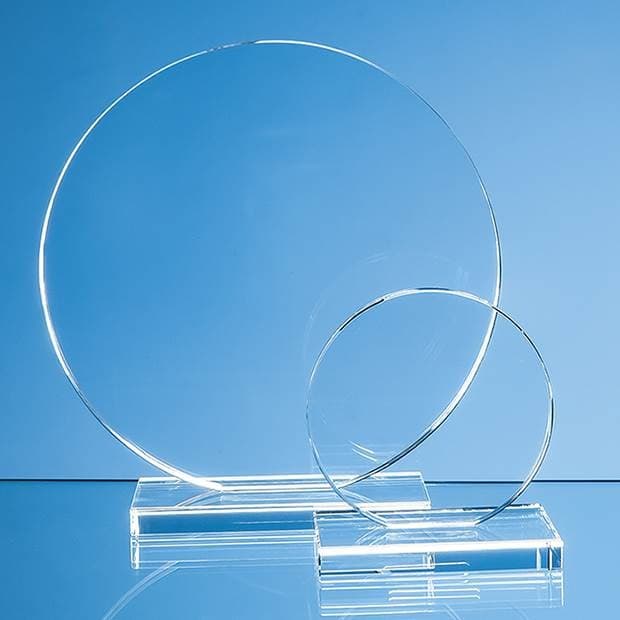 Custom Printed 20cm x 12mm Clear Glass Circle Award