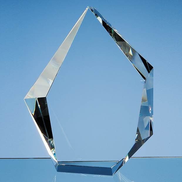 Custom Printed 20cm Optical Crystal Facet Iceberg Award