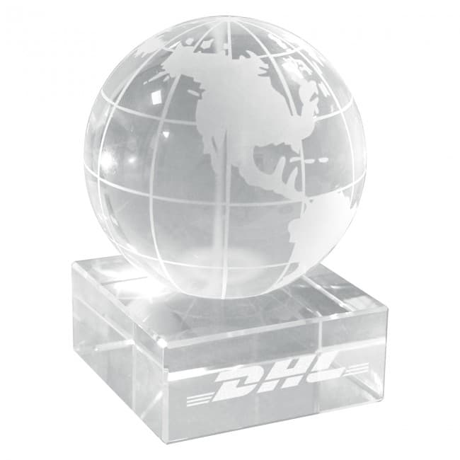 Custom Printed Crystal Globe on Base