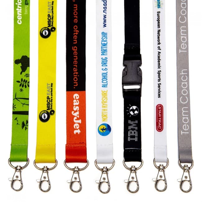 Custom Printed 20mm Single Layer Slippery Polyester Lanyard