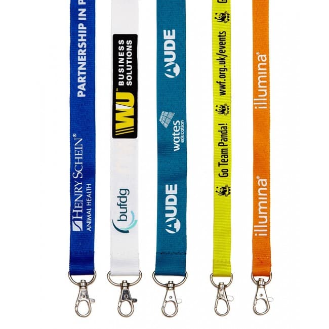 Custom Printed 15mm Single Layer Slippery Polyester Lanyard