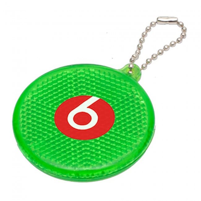 Custom Printed Round Hard reflective Keyrings