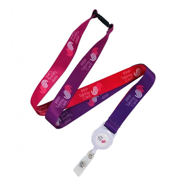 Custom Printed Dye Sublimation Lanyard with Pull Reel