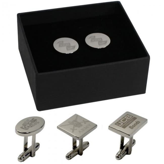 Custom Printed Plaza Cufflinks - Image 1