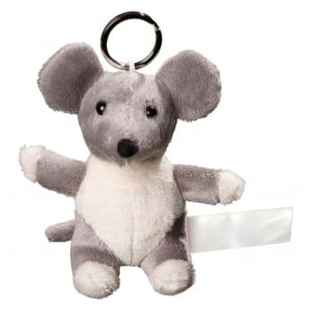 Plush mouse with keychain