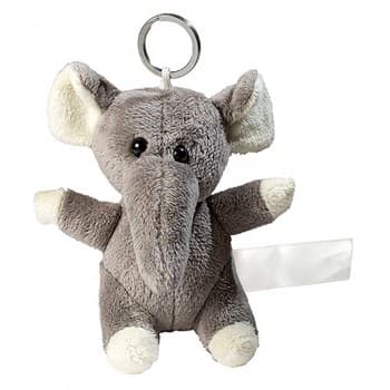 Plush elephant with keychain