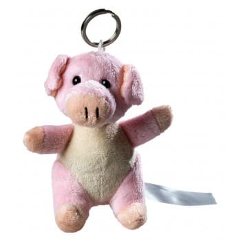 Plush pig with keychain