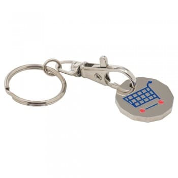 Stamped Iron Trolley Coin Keyring