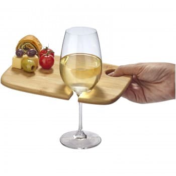 Miller wooden appetiser board with wine glass holder