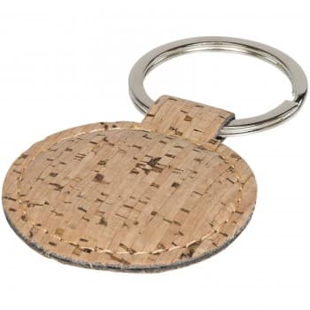 Cork-look rounded keychain