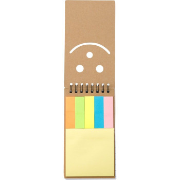 Notebook with sticky notes