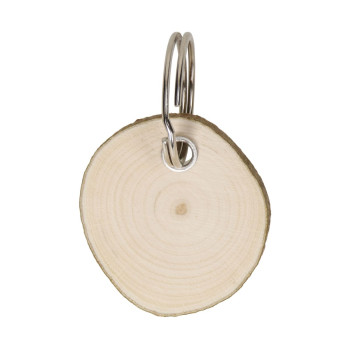 Round Wooden keyring