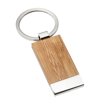 Bamboo Metal Keyring