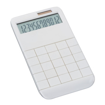 White Dual Power Solar Calculator