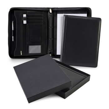 SandRingham Nappa Leather Deluxe A4 Zipped Ring Binder